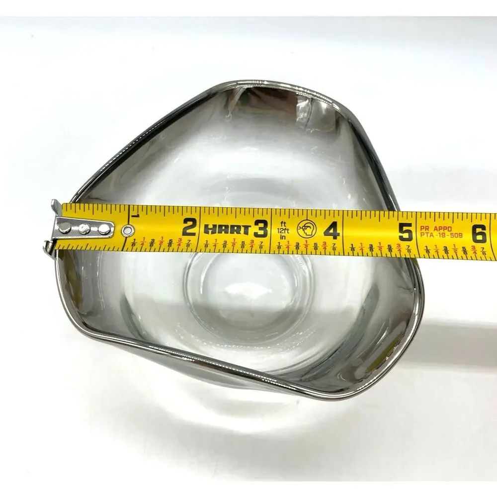 Vintage MCM Dorothy Thorpe Set of 2 Silver Fade Folded Edge Glass Bowls 5